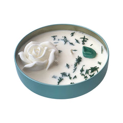Infinite Healing Soy Candle Green 14oz Malachite Stone charged with reiki