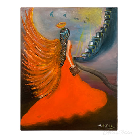 Reiki Charged “Angel of abundance” oil painting