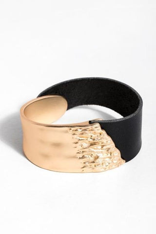 Luna Black & Gold Metal Bracelet